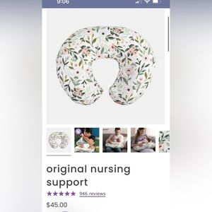 Boppy pillow for breastfeeding and infant support